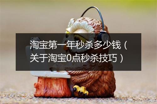 淘宝第一年秒杀多少钱（关于淘宝0点秒杀技巧）