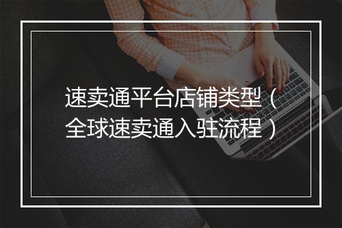 速卖通平台店铺类型（全球速卖通入驻流程）