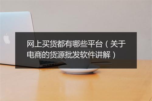 网上买货都有哪些平台（关于电商的货源批发软件讲解）