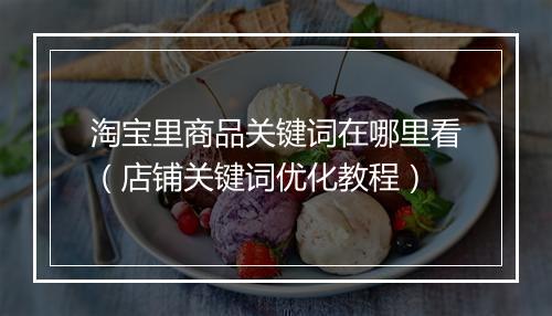 淘宝里商品关键词在哪里看（店铺关键词优化教程）