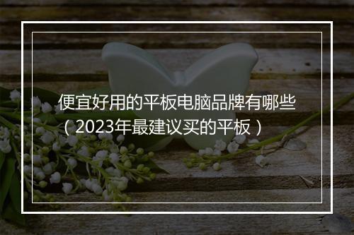 便宜好用的平板电脑品牌有哪些（2023年最建议买的平板）
