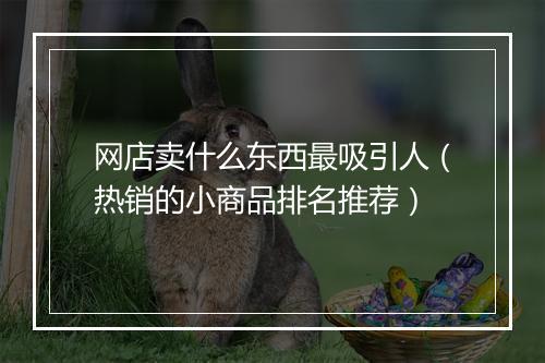 网店卖什么东西最吸引人（热销的小商品排名推荐）