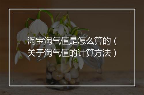 淘宝淘气值是怎么算的（关于淘气值的计算方法）