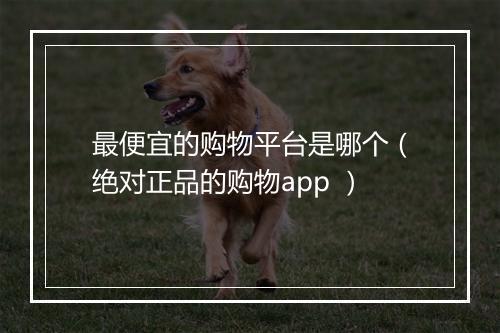 最便宜的购物平台是哪个（绝对正品的购物app ）