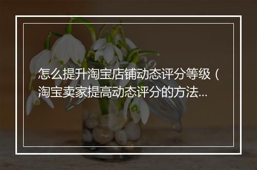 怎么提升淘宝店铺动态评分等级（淘宝卖家提高动态评分的方法）