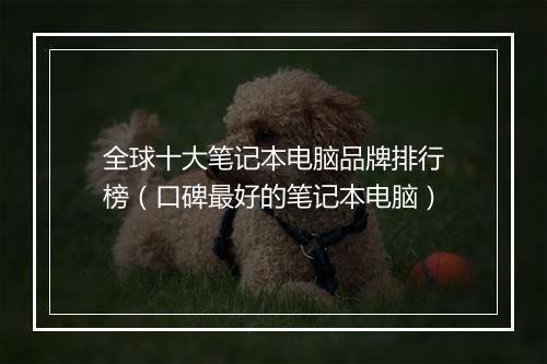 全球十大笔记本电脑品牌排行榜（口碑最好的笔记本电脑）
