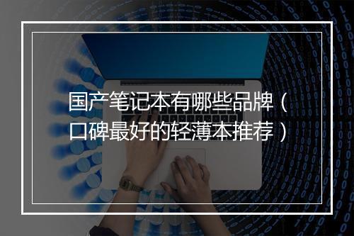 国产笔记本有哪些品牌（口碑最好的轻薄本推荐）