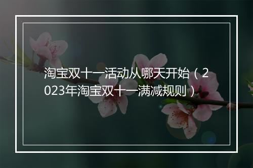 淘宝双十一活动从哪天开始（2023年淘宝双十一满减规则）