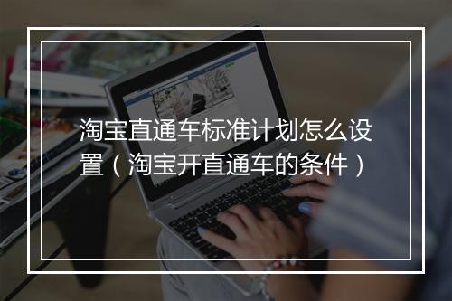 淘宝直通车标准计划怎么设置（淘宝开直通车的条件）