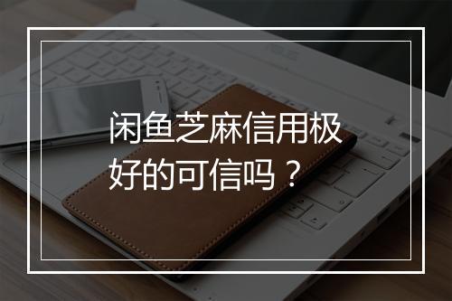 闲鱼芝麻信用极好的可信吗？