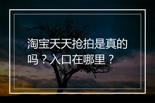 淘宝天天抢拍是真的吗？入口在哪里？