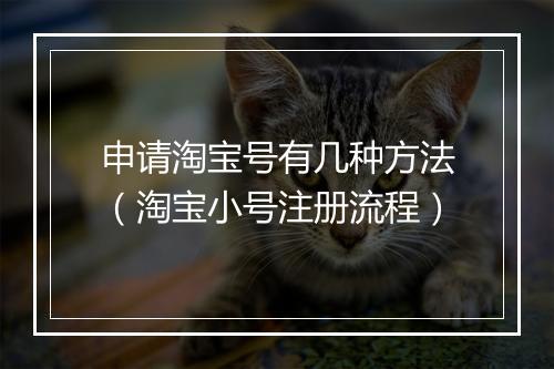 申请淘宝号有几种方法（淘宝小号注册流程）