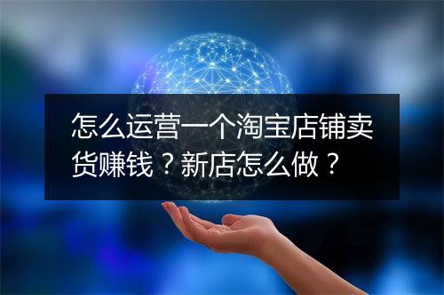 怎么运营一个淘宝店铺卖货赚钱？新店怎么做？