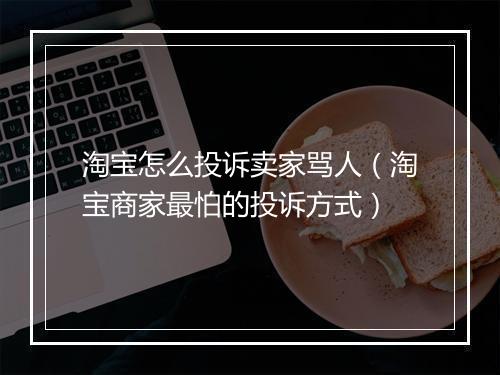 淘宝怎么投诉卖家骂人（淘宝商家最怕的投诉方式）