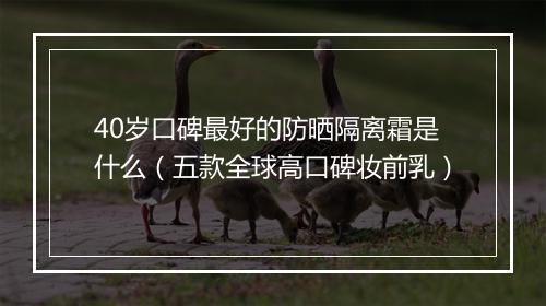 40岁口碑最好的防晒隔离霜是什么（五款全球高口碑妆前乳）