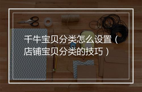 千牛宝贝分类怎么设置（店铺宝贝分类的技巧）