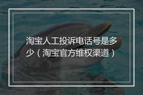 淘宝人工投诉电话号是多少（淘宝官方维权渠道）