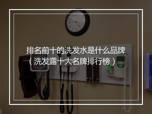 排名前十的洗发水是什么品牌（洗发露十大名牌排行榜）
