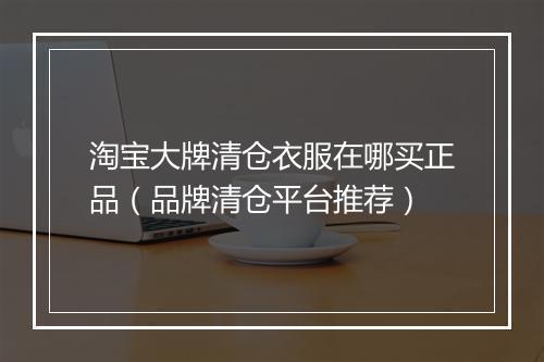 淘宝大牌清仓衣服在哪买正品（品牌清仓平台推荐）