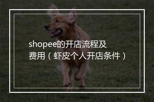shopee的开店流程及费用（虾皮个人开店条件）