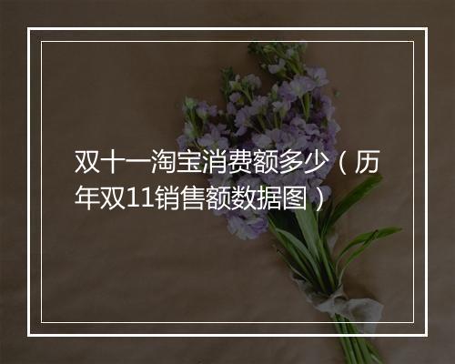 双十一淘宝消费额多少（历年双11销售额数据图）