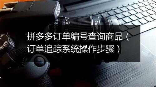拼多多订单编号查询商品（订单追踪系统操作步骤）