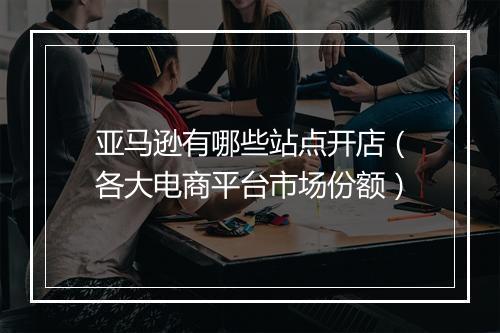 亚马逊有哪些站点开店（各大电商平台市场份额）