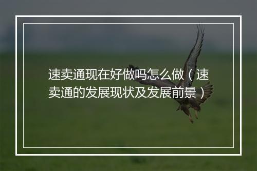 速卖通现在好做吗怎么做（速卖通的发展现状及发展前景）