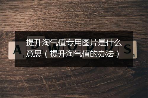 提升淘气值专用图片是什么意思（提升淘气值的办法）