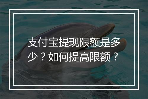 支付宝提现限额是多少？如何提高限额？