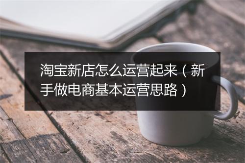 淘宝新店怎么运营起来（新手做电商基本运营思路）