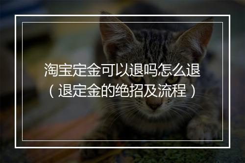 淘宝定金可以退吗怎么退（退定金的绝招及流程）