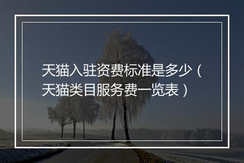 天猫入驻资费标准是多少（天猫类目服务费一览表）