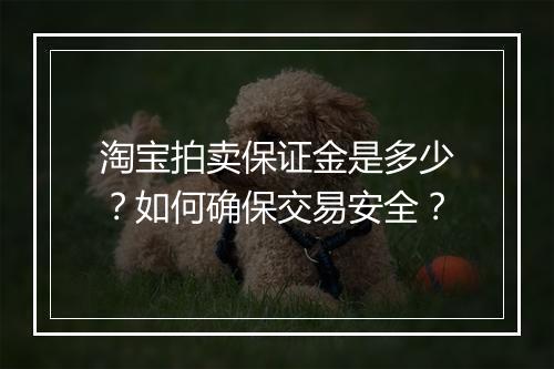 淘宝拍卖保证金是多少？如何确保交易安全？