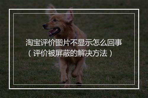 淘宝评价图片不显示怎么回事（评价被屏蔽的解决方法）