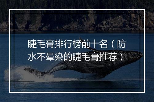 睫毛膏排行榜前十名（防水不晕染的睫毛膏推荐）