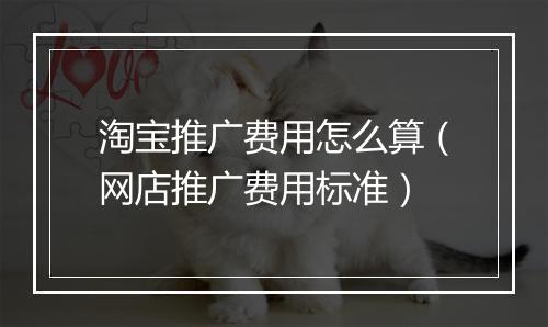 淘宝推广费用怎么算（网店推广费用标准）