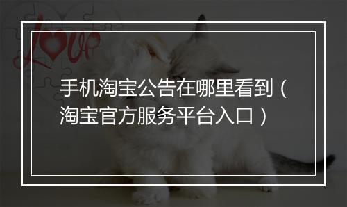 手机淘宝公告在哪里看到（淘宝官方服务平台入口）