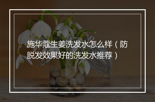 施华蔻生姜洗发水怎么样（防脱发效果好的洗发水推荐）