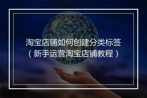 淘宝店铺如何创建分类标签（新手运营淘宝店铺教程）