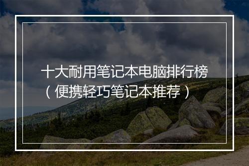 十大耐用笔记本电脑排行榜（便携轻巧笔记本推荐）
