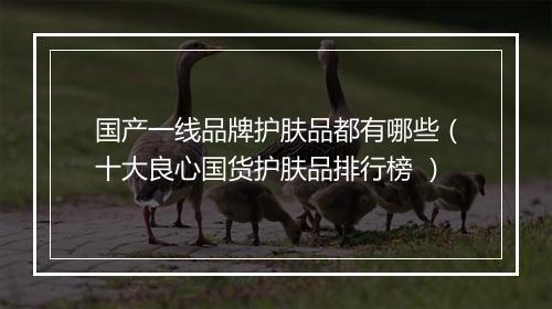 国产一线品牌护肤品都有哪些（十大良心国货护肤品排行榜 ）