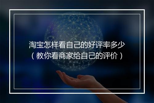 淘宝怎样看自己的好评率多少（教你看商家给自己的评价）