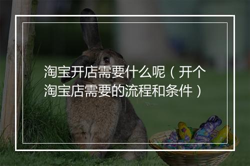 淘宝开店需要什么呢（开个淘宝店需要的流程和条件）