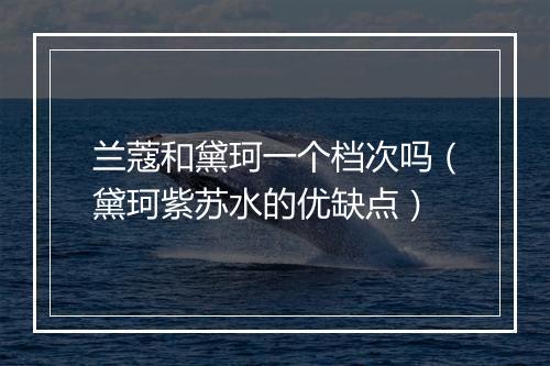 兰蔻和黛珂一个档次吗（黛珂紫苏水的优缺点）