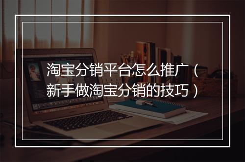 淘宝分销平台怎么推广（新手做淘宝分销的技巧）
