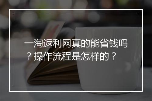 一淘返利网真的能省钱吗？操作流程是怎样的？