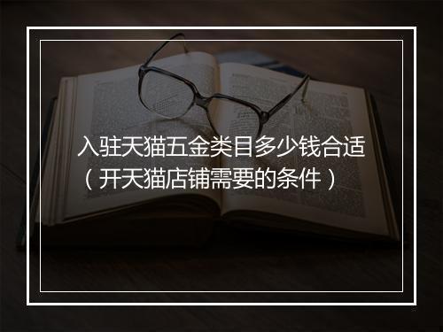 入驻天猫五金类目多少钱合适（开天猫店铺需要的条件）