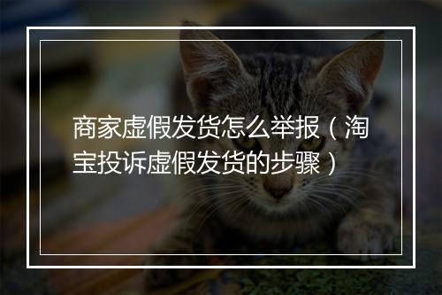 商家虚假发货怎么举报（淘宝投诉虚假发货的步骤）
