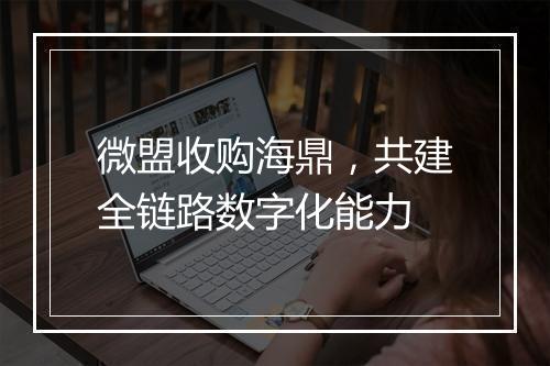 微盟收购海鼎，共建全链路数字化能力